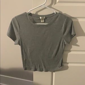 Grey fashionnova cropped tee